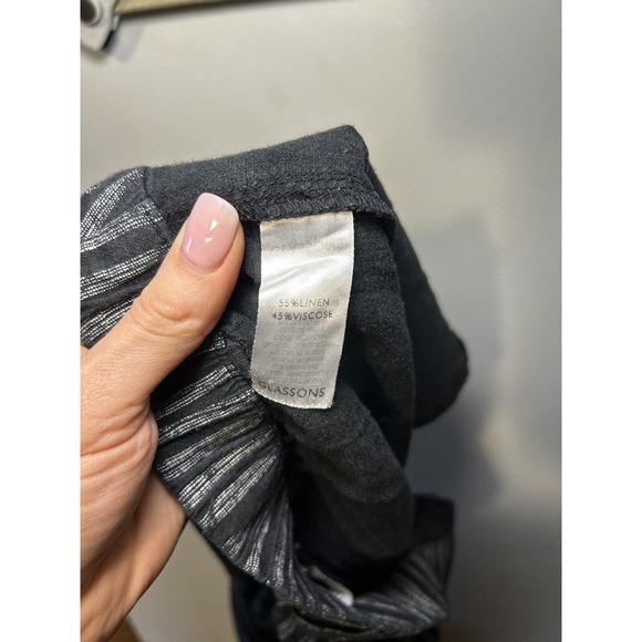 Glassons Striped Capri Pants Women’s Size 10 Linen Blend Pockets - Picture 5 of 5